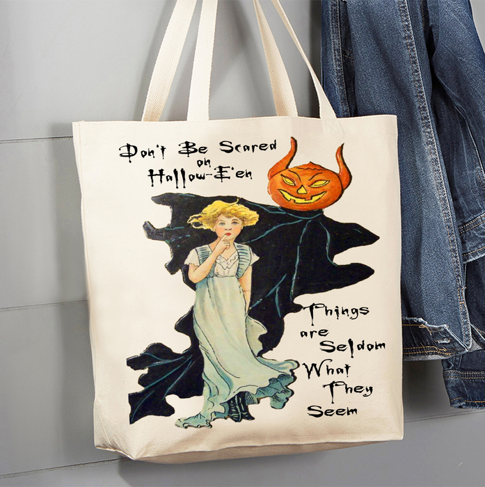 Halloween Vintage Goblin Canvas Tote Bag