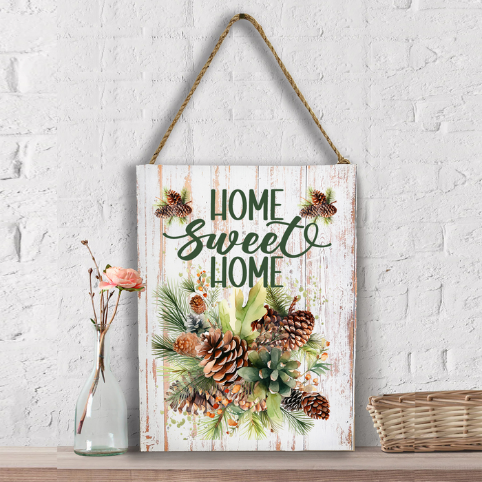 Home Sweet Home Pine Cones Wall Decor