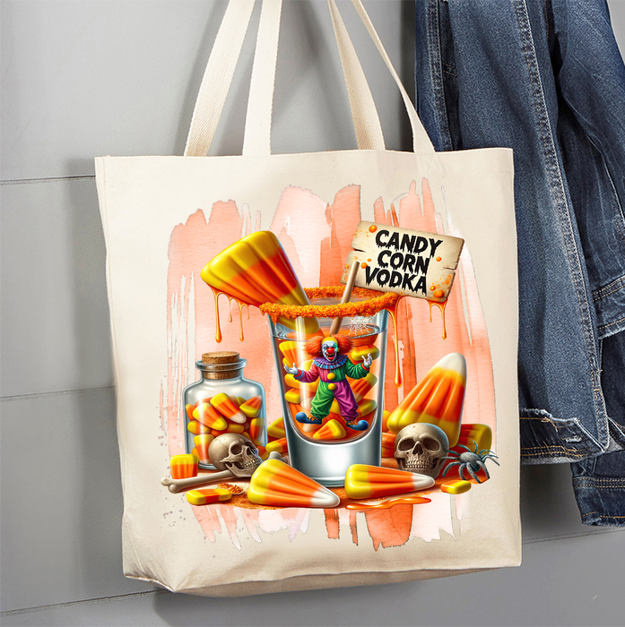 Halloween Candy Corn Vodka Canvas Tote Bag