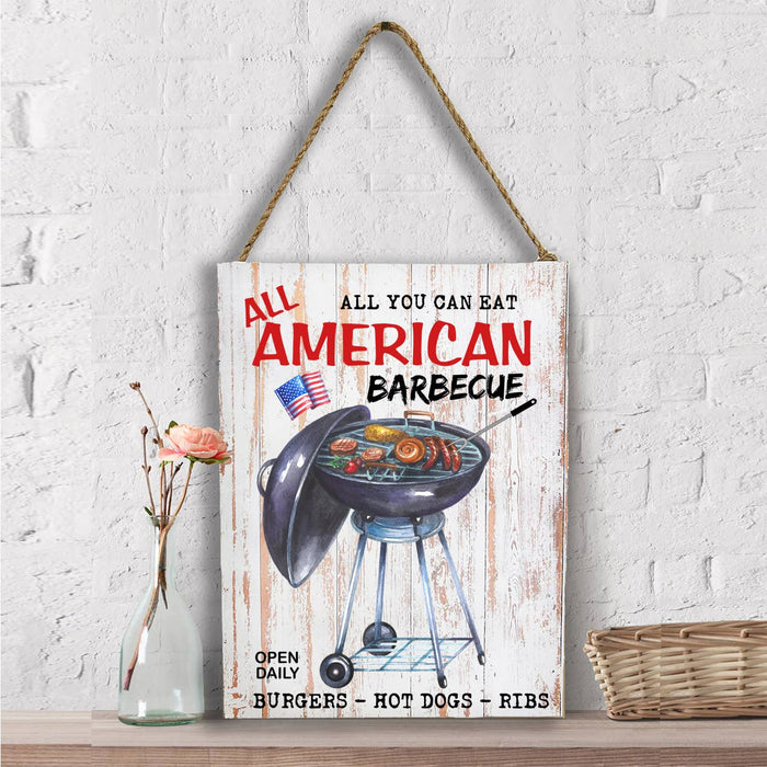 All American Barbecue Patriotic Wall Decor
