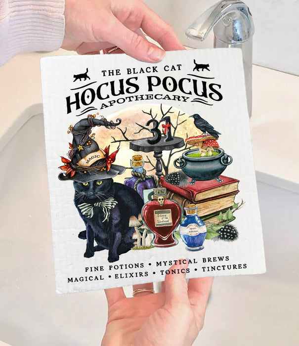 Halloween Hocus Pocus Apothecary Swedish Dishcloth