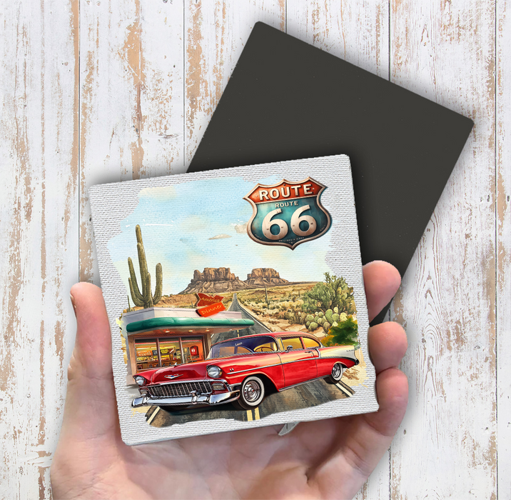 Route 66 Vintage Car Diner  Magnet Fridge