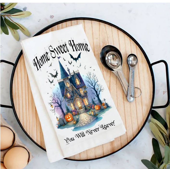 Halloween Masion Home Sweet Home Tea Towel