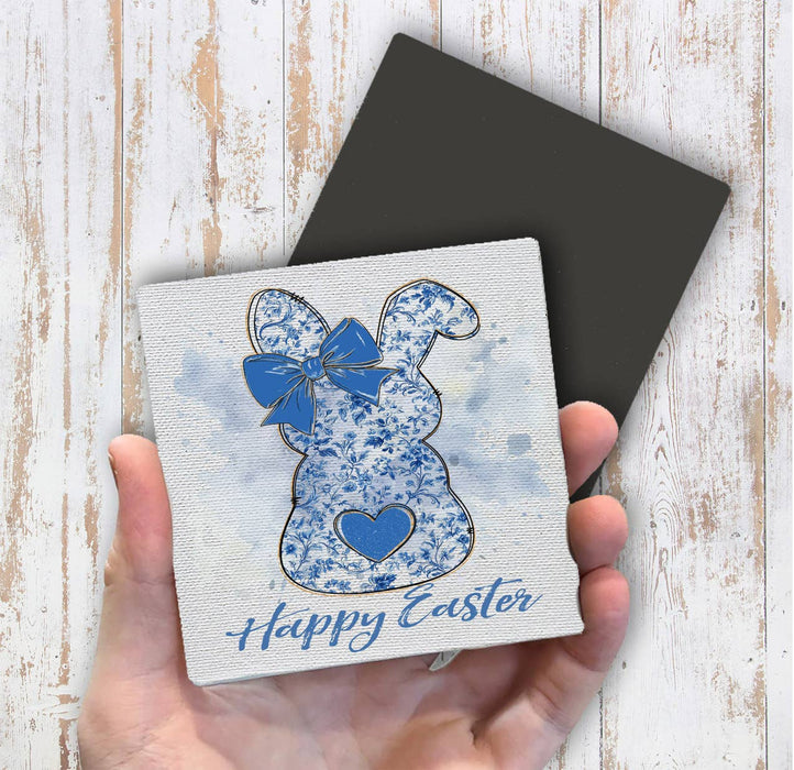 Easter Blue and White Bunny Magnet Fridge