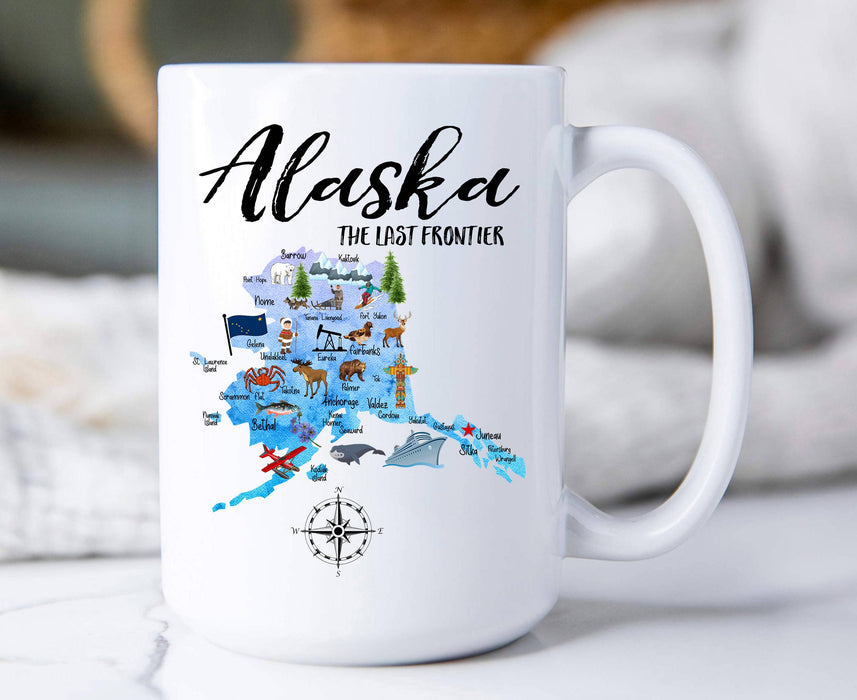 Alaska State Map Souvenir Coffee Mug