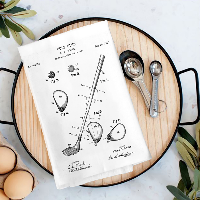Vintage Golf Club Tea Towel