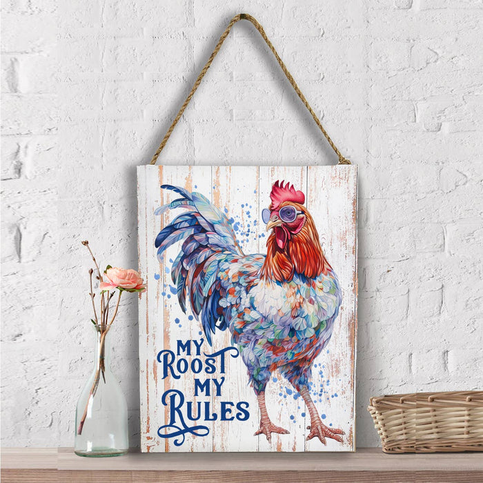 My Roost My Rules Country Rooster Wall Decor
