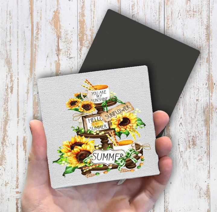 Summer Sunflower 3 Tier Tray Magnet Fridge