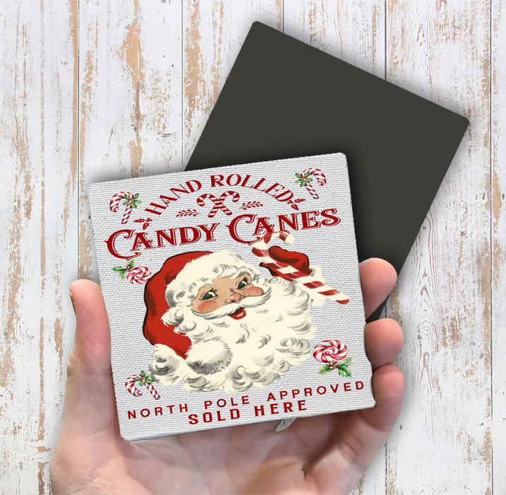 Christmas Candy Cane Vintage SantaMagnet Fridge