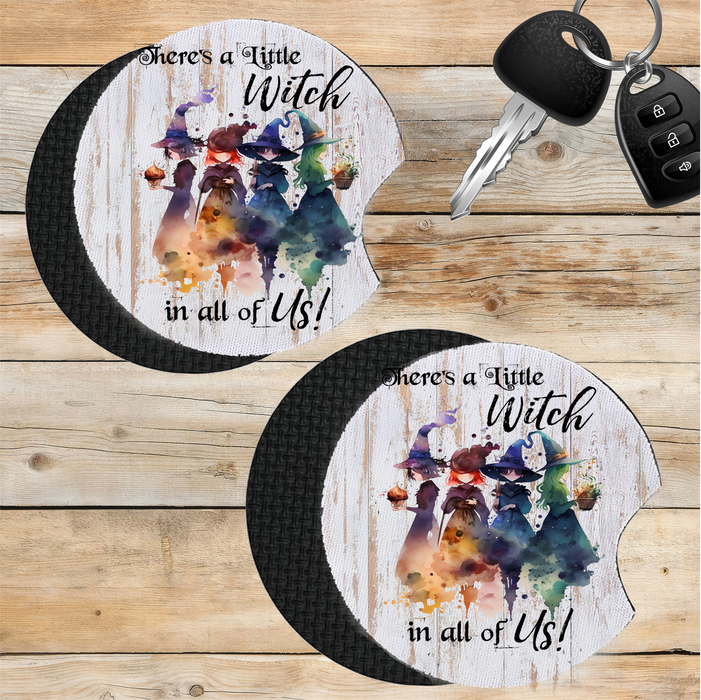 Car Coaster Halloween There's a Little Witch in Us