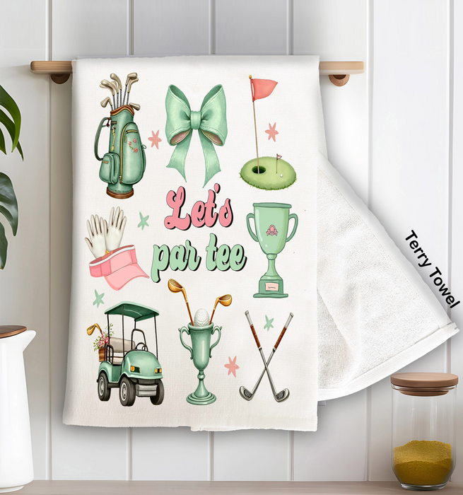 Golf Let's Par tee Kitchen Terry Towel