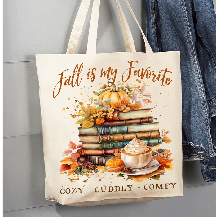 Fall is My Favorite Cozy Cuddly Canvas Tote Bag