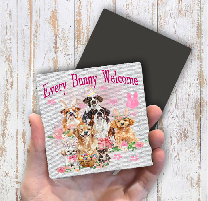 Easter Dogs Every Bunny Welcome Magnet Fridge