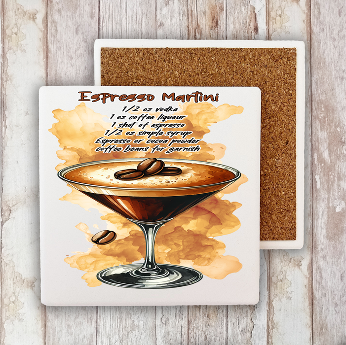 Summer Cocktail Espresso Martini Stone Coaster