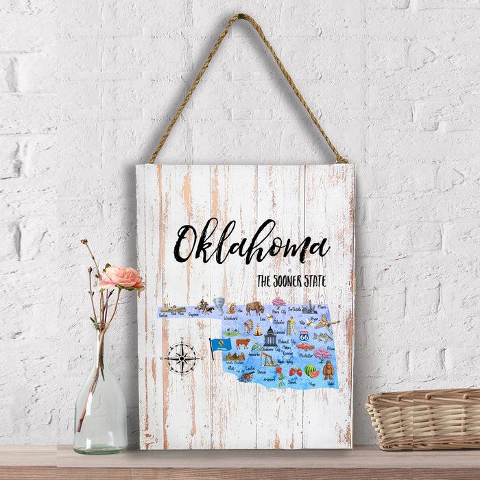 Oklahoma State MapWall Decor