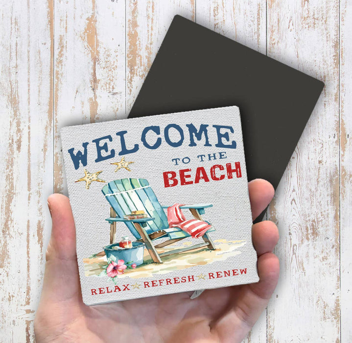 Coastal Welcome to the Beach Magnet Fridge
