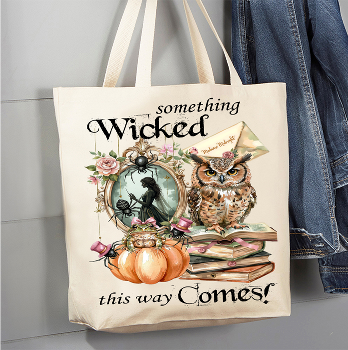 Halloween Something Wicked Comes Canvas Tote Bag