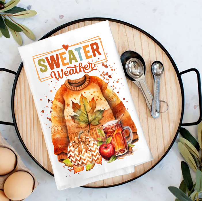 Fall Sweater Weather Tea Towel
