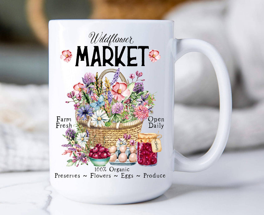 Wildflower Country Market Farm Fresh 15 oz Coffee Mug
