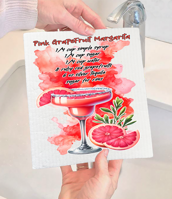 Summer Cocktail Grapefruit Margarita Swedish Dishcloth