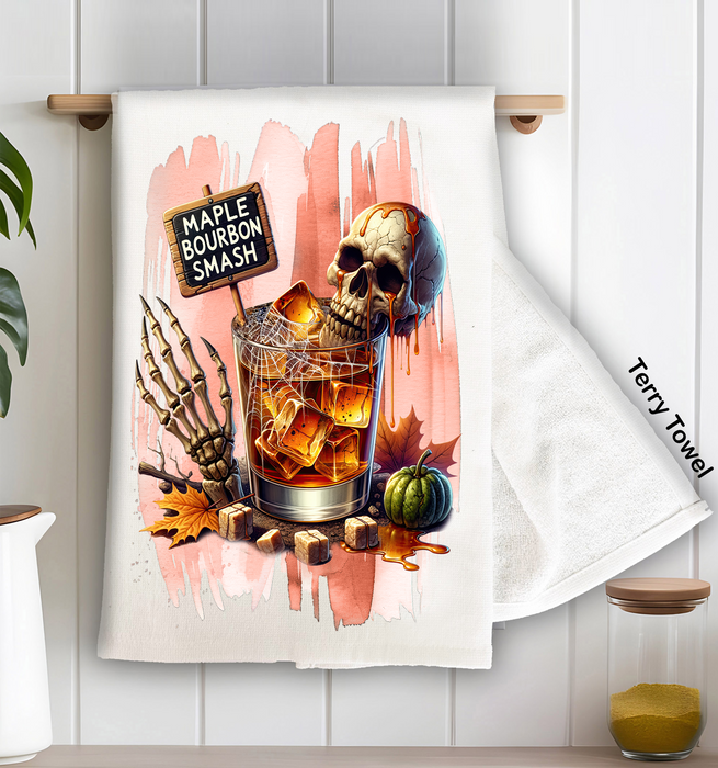 Halloween Maple Bourbon Smash Kitchen Terry Towel