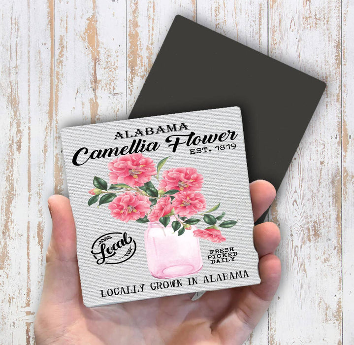 Alabama State Flower Camellia Souvenir Magnet Fridge