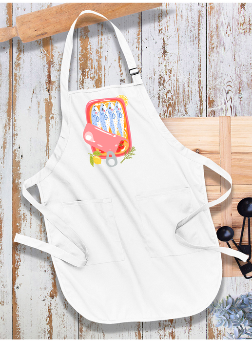 Cute Sardines Tinned Fish Coastal Apron