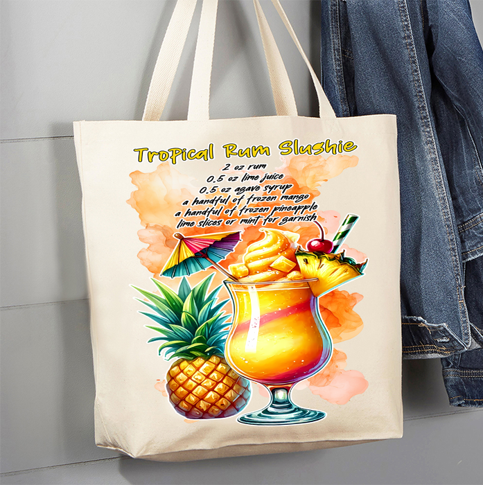 Summer Cocktail Tropical Rum Slushie Canvas Tote Bag