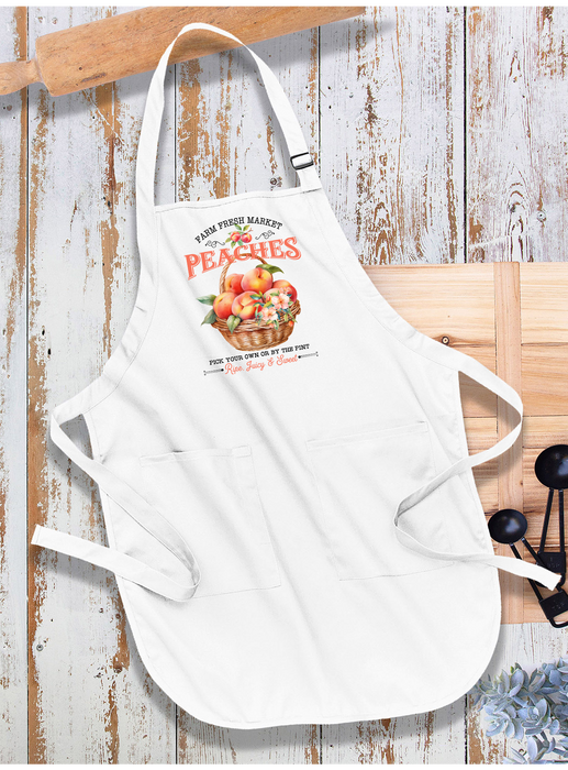 Farm Fresh Peaches Blossoms  Apron