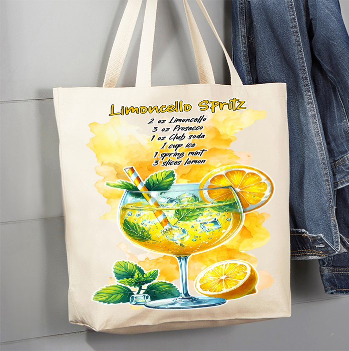 Summer Cocktail Limoncello Spritz Canvas Tote Bag