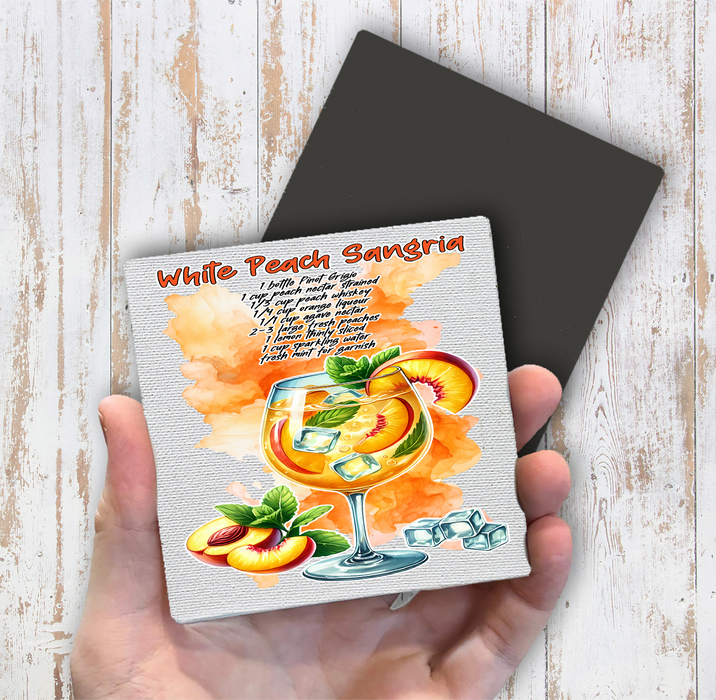 Summer Cocktail Peach Sangria Magnet Fridge
