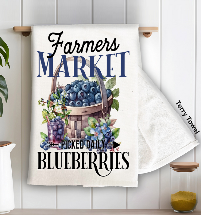 Farm Fresh Blueberries  Kitchen Terry Towel