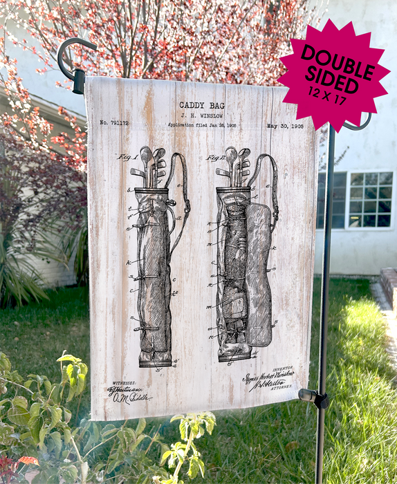 Vintage Golf Caddy Bag Garden Flags