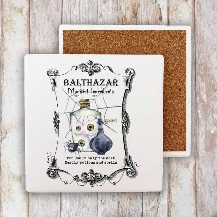 Balthazar Magicial Potions Halloween Stone Coaster