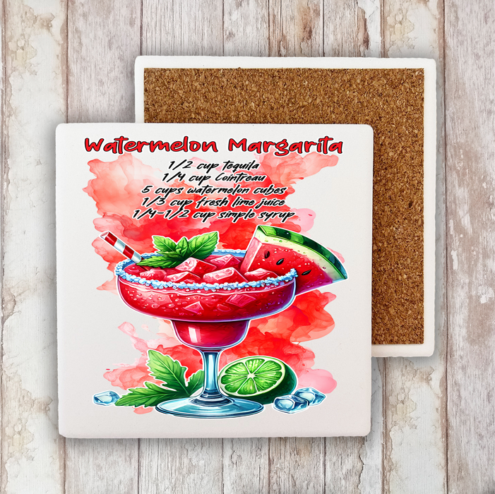 Summer Cocktail Watermelon Margarita Stone Coaster