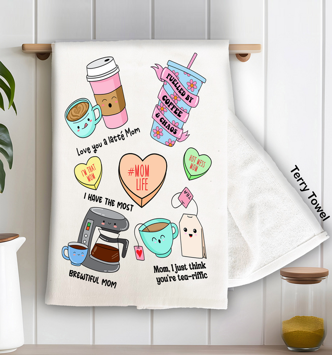 Mother's Day Puns Sarcastic Quotes Kitchen Terry Towel