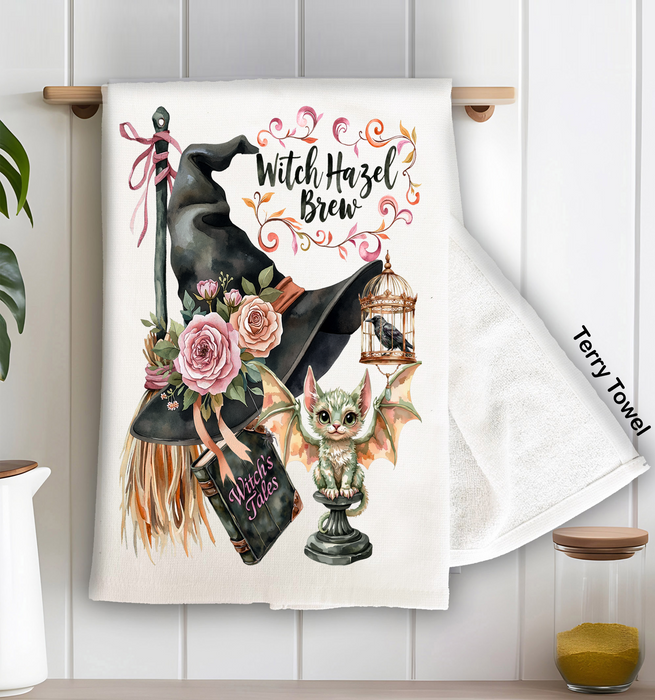 Halloween Witch Hazel Brew Kitchen Terry Towel