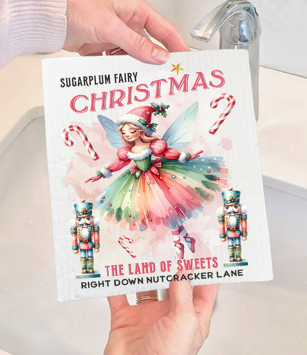 Christmas Sugarplum Fairy Swedish Dishcloth