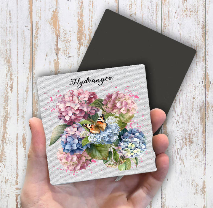 Spring Garden Pink Hydrangeas Magnet Fridge