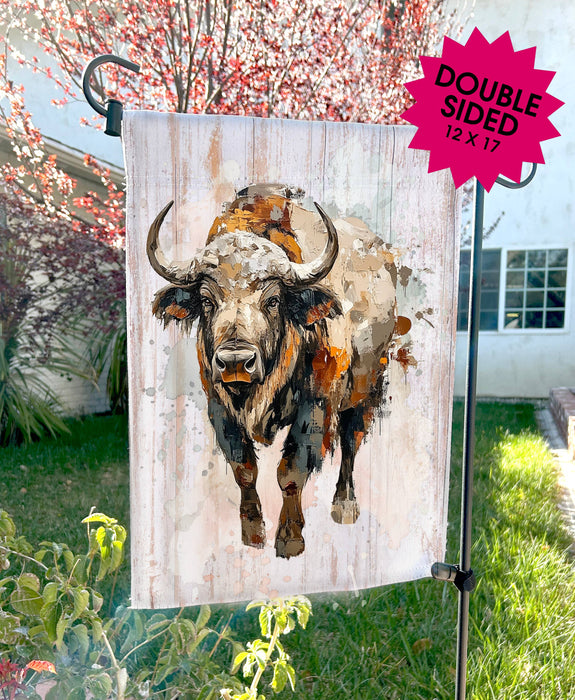 Buffalo Beige Tones Waterolor Garden Flags