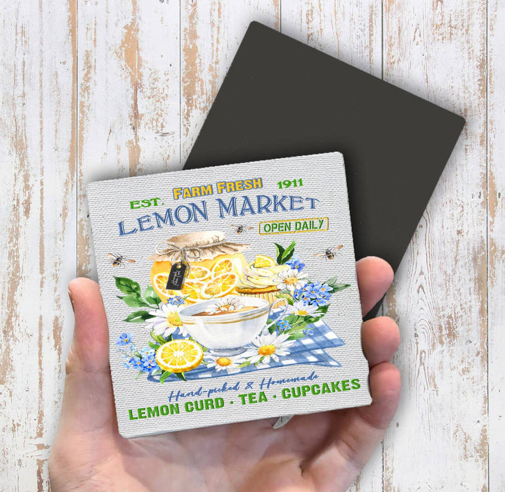 Farm Fresh Lemon Market Tea Magnet Fridge