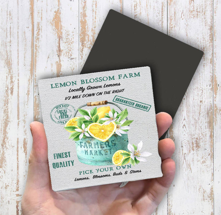 Farmers Market Lemon Blossoms Magnet Fridge