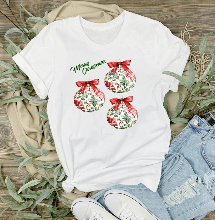 Christmas Water Toile Ornaments T-Shirt