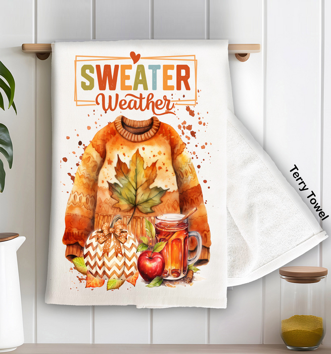 Fall Sweater Weather Kitchen Terry Towel