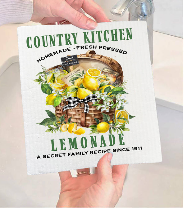 Country Farmhouse Kitchen Lemonade Swedish Dishcloth