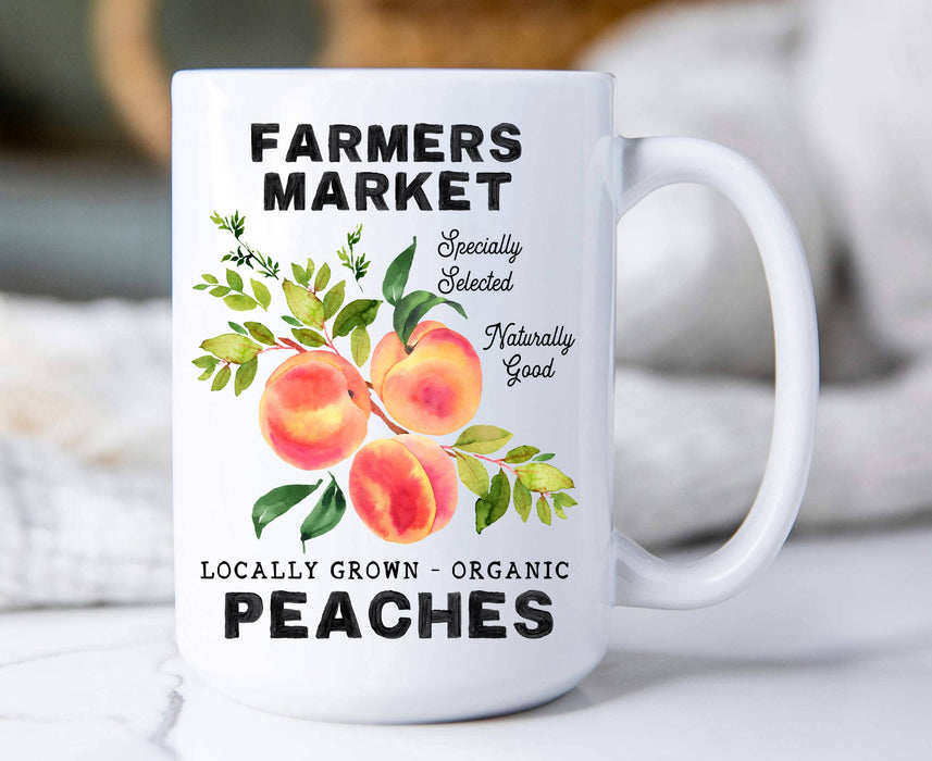 Farmers Market Organic Peaches Coffee Mugs