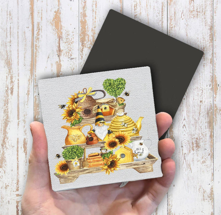 Bee Kind Honey Bees 3 Tier Tray Magnet Fridge