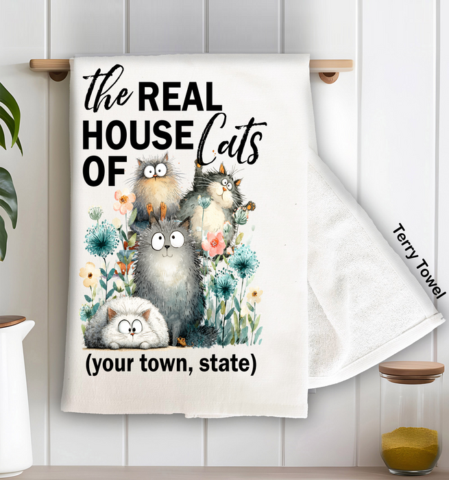 The Real House Cats of  Kitchen Terry Towel