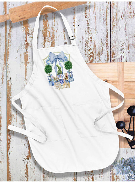 Easter Bunny Topiary Preppy Apron