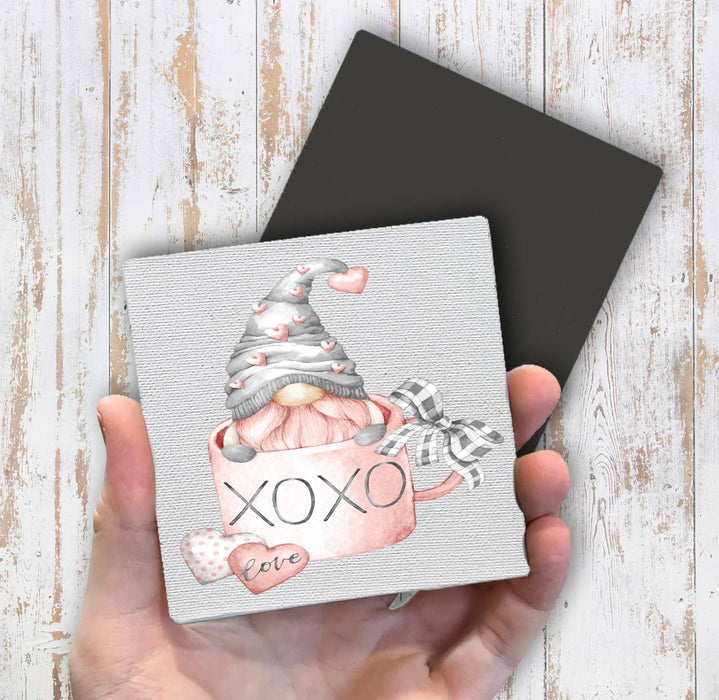 Valentine Gnome Love Coffee Cup Magnet Fridge